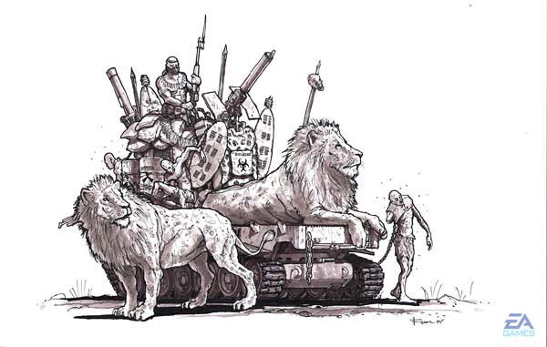 Lions On Vehicle
